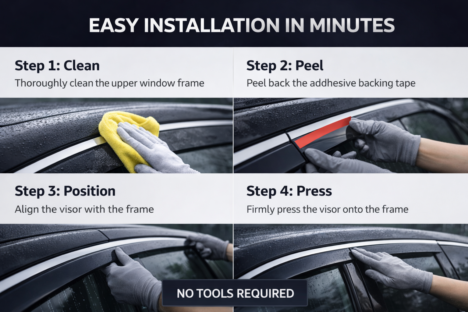 AutoRepute Chrome Line Door Visors – Premium Look | Unbreakable | Rain & UV Protection | Keeps Interior Cool for Volkswagen (Virtus, Taigun, Polo, Vento, Jetta, Passat, Ameo & More, Choose Your Car Model)