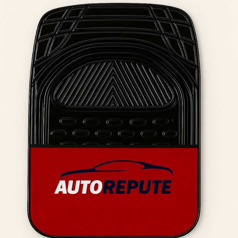 Autorepute All Vehicle Fit Black Gloss Rubber Car Mats – More Than 80% Floor Coverage