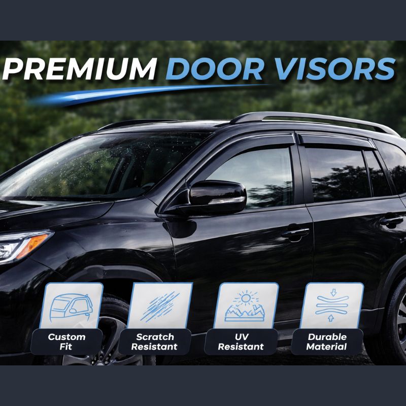 AutoRepute Premium Smoke Black Door Visors – Unbreakable | Rain & UV Protection | Keeps Interior Cool | Enhances Vehicle Look
 for Maruti Suzuki Cars (Baleno, Fronx, Brezza, Swift, Dzire, Grand Vitara, WagonR, Victoris & more choose your car model