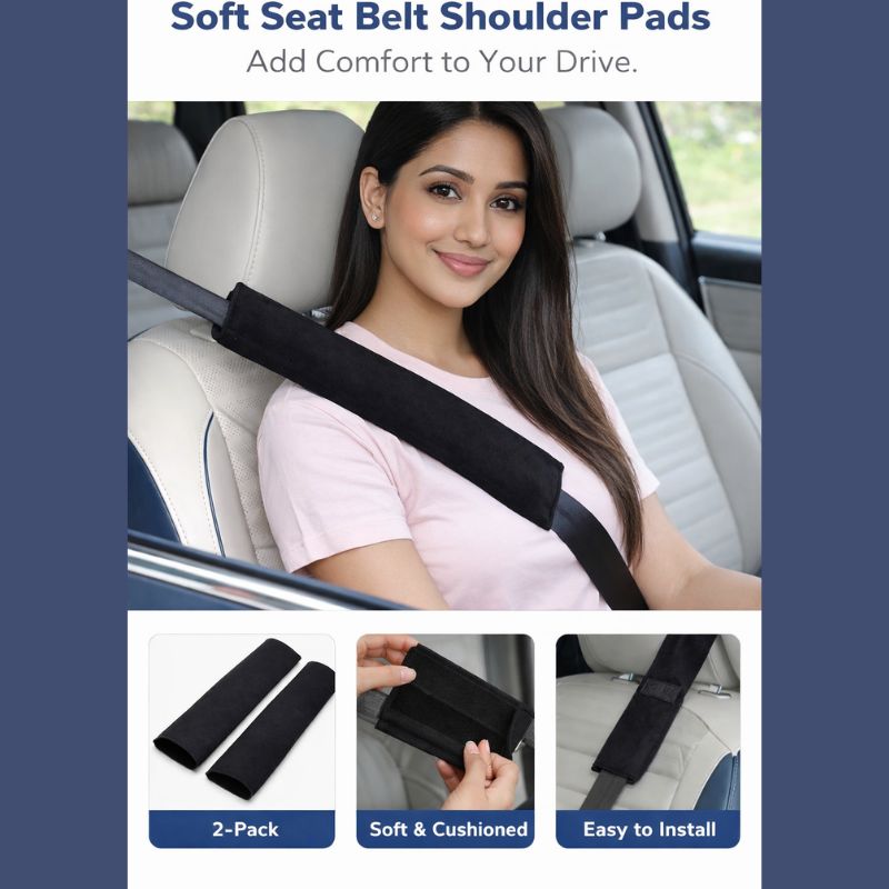 AutoRepute Complete Comfort Kit – 1 Neck Pillows + 2 Seatbelt Cushions