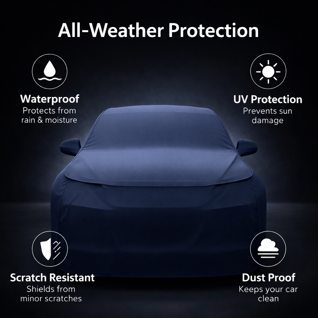 Autorepute All-Weather Car Body Cover – Water, Scratch & UV Protection (Fabric Options Available)  For Volkswagen (Virtus, Taigun, Polo, Vento, Jetta, Passat, Ameo & More, Choose Your Car Model)