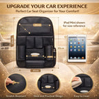 Autorepute Car Back Seat Organizer with Multi Pockets – Waterproof Leather Car Seat Back Storage Organizer with Bottle Holder, Tissue Pocket & Phone Holder for Travel Accessories