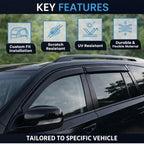 AutoRepute Premium Smoke Black Door Visors – Unbreakable | Rain & UV Protection | Keeps Interior Cool | Enhances Vehicle Look for Toyota (Fortuner, Glanza, Urban Cruiser Hyryder, Innova Hyross, Innova Crysta, Urban Cruiser Taisor & More