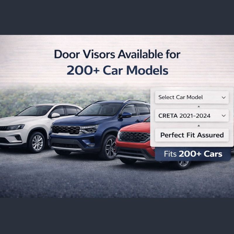 AutoRepute Chrome Line Door Visors – Premium Look | Unbreakable | Rain & UV Protection | Keeps Interior Cool  for Maruti Suzuki Cars (Baleno, Fronx, Brezza, Swift, Dzire, Grand Vitara, WagonR, Victoris & more choose your car model