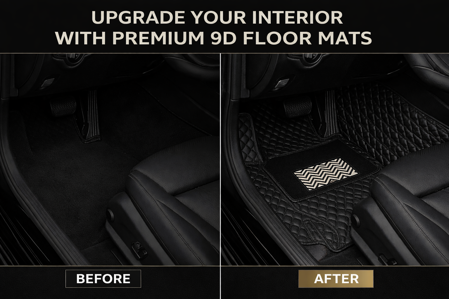 AutoRepute Signature 9D Luxury Car Mats – Precision Fit for Volxwagen (Virtus, Taigun, Polo, Vento, Jetta, Passat, Ameo & More, Choose Your Car Model)