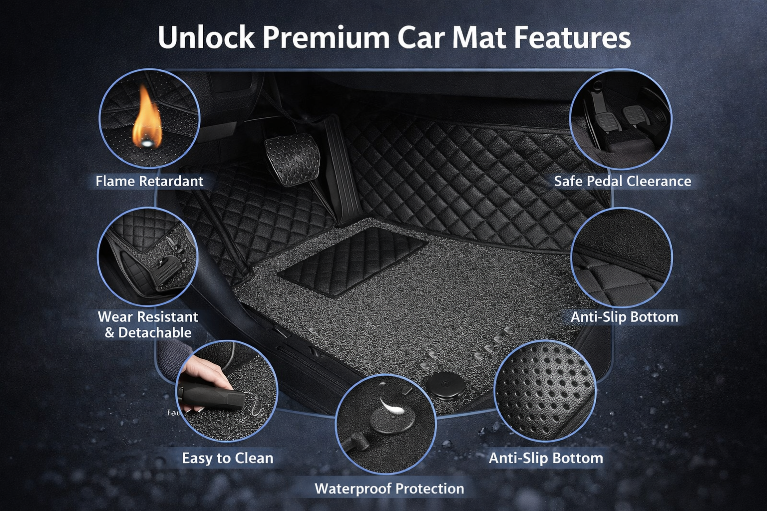 AutoRepute Signature 7D Luxury Car Mats – Precision Fit for Volxwagen (Virtus, Taigun, Polo, Vento, Jetta, Passat, Ameo & More, Choose Your Car Model)