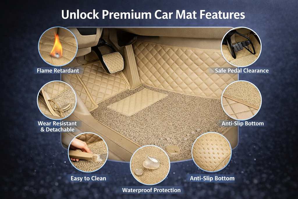 AutoRepute Signature 7D Luxury Car Mats – Precision Fit for Skoda ( Kushaq, Kylaq, Slavia, Kodiaq, Octavia and Superb, Choose Your Car Model)