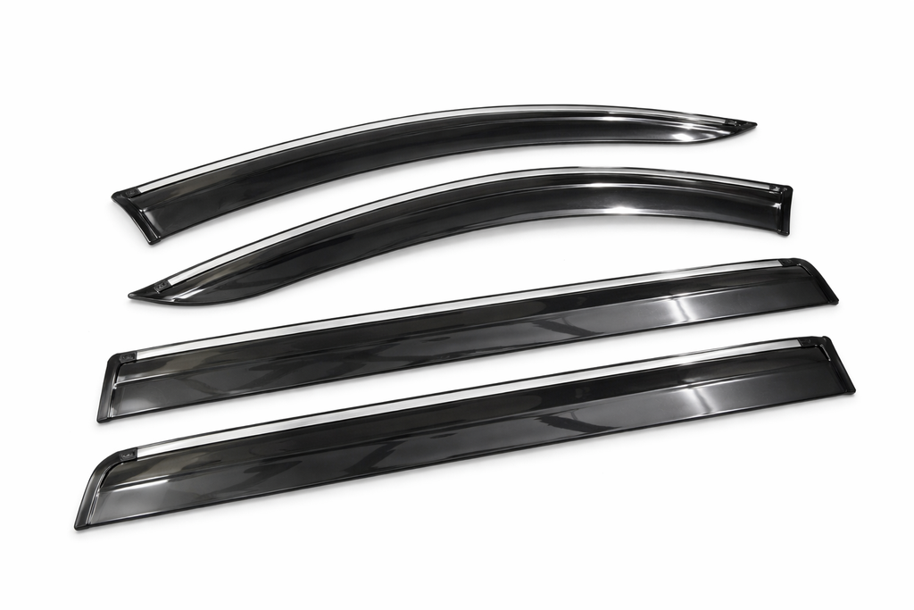 AutoRepute Chrome Line Door Visors – Premium Look | Unbreakable | Rain & UV Protection | Keeps Interior Cool for Hyundai (Venue , Creta, Verna, Exter, Alcazar, grand i10, Aura & more , choose your car model)