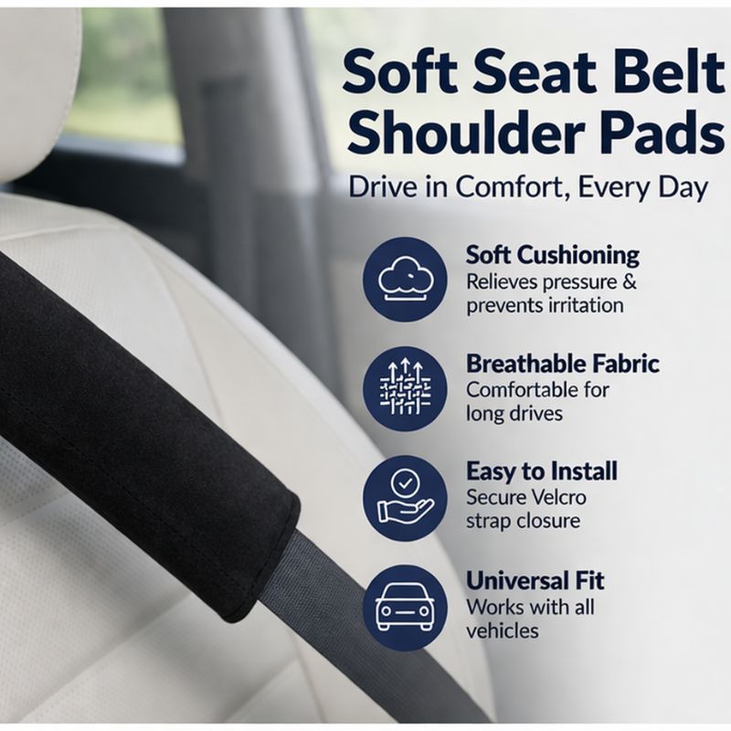 AutoRepute Soft Seat Belt Shoulder Cushion Pads – Ultimate Comfort for Every Drive ( Pack of 2)