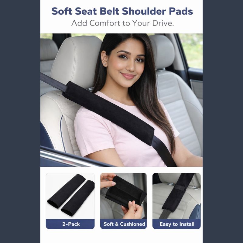 AutoRepute Soft Seat Belt Shoulder Cushion Pads – Ultimate Comfort for Every Drive ( Pack of 2)