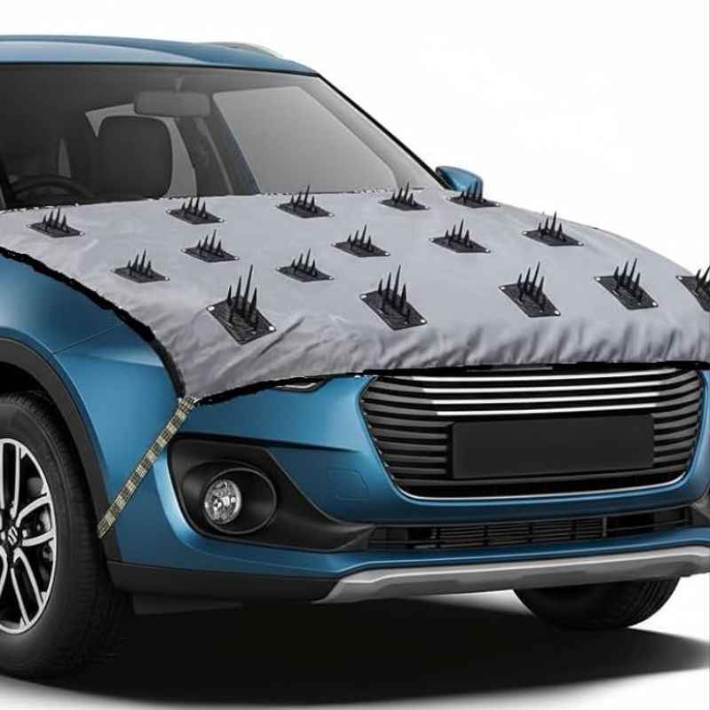 Autorepute Car Bonnet Spike Protector Cover – Animal Deterrent Car Hood Protection Mat with Spike Barriers | Prevents Cats, Dogs & Birds from Sitting on Car Bonnet | Easy Install Universal Fit