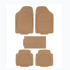Autorepute All Vehicle Fit Beige Rubber Car Mats – More Than 80% Floor Coverage