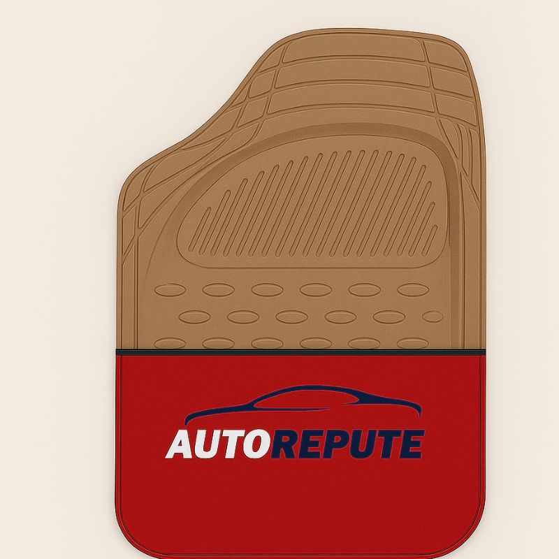 Autorepute All Vehicle Fit Beige Rubber Car Mats – More Than 80% Floor Coverage