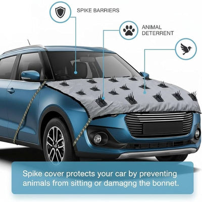 Autorepute Car Bonnet Spike Protector Cover – Animal Deterrent Car Hood Protection Mat with Spike Barriers | Prevents Cats, Dogs & Birds from Sitting on Car Bonnet | Easy Install Universal Fit